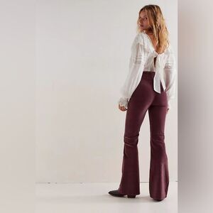 NEW FREE PEOPLE jayde cord flare jeans chocolate truffle